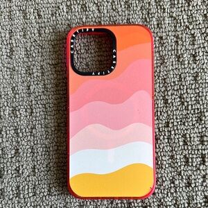 Casetify Red and Pink Wave iPhone 14 Pro Max Case